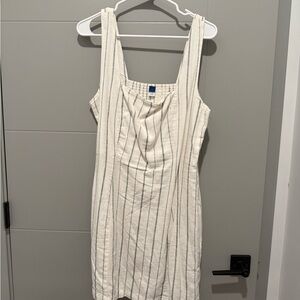 Old Navy Cream Striped Mini Dress